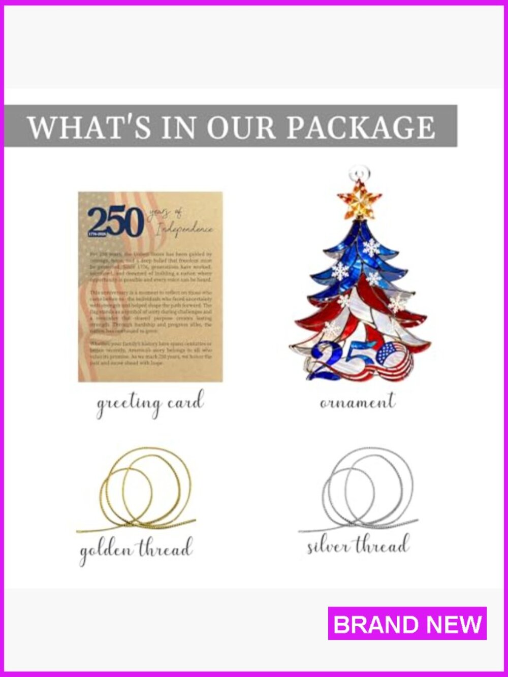 USA 250th Anniversary Acrylic Bell Ornament Patriotic Decor Home Accent Hanging - Picture 5 of 7